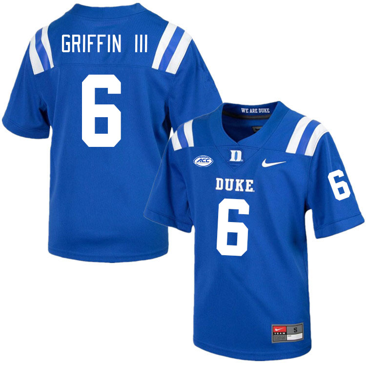 Men #6 Leon Griffin III Duke Blue Devils College Football Jerseys Stitched Sale-Royal